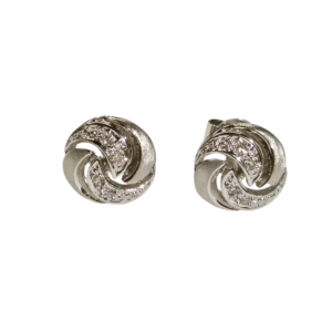 Rodinoidut 14k valkokultaiset timanttikorvakorut 0,08 ct