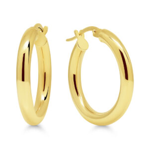 9K keltakultaiset putkirengas korvakorut 22 mm