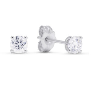valkokultakorvakorut yht. 0.50 ct laboratoriotimanteilla
