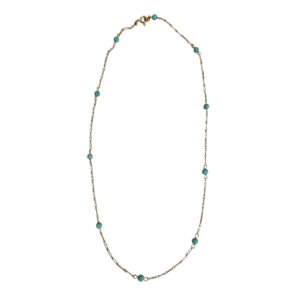 Vintage 14k kultakaulakoru turkoosihelmillä, 1960–70-luku