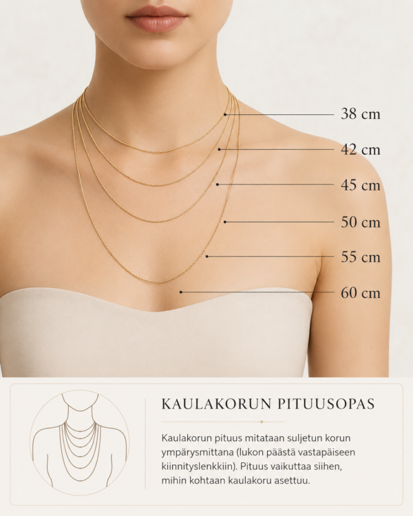 Kultainen kaulaketju riipukseen 1,1mm  Ankkuriketju - Image 2